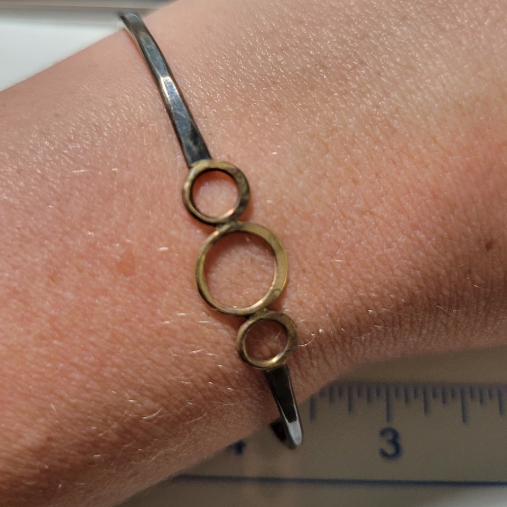 Melissa Joy Manning Gold and Silver Circle Cuff Bracelet